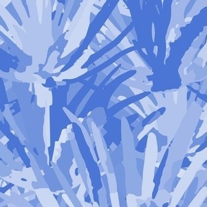 393 - Large scale abstract monochrome cobalt royal blue watercolour reeds, for curtains, duvet covers, table cloths and apparel.