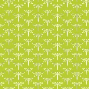 395 $ - Small scale zesty lime green watercolor lakeside life dragonflies in stripe formation, for kids apparel and pajamas, nursery wallpaper, summer house curtains, beach house decor.