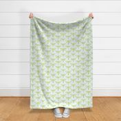 395 - Large scale lime green watercolor lakeside life dragonflies in stripe formation, for kids apparel and pajamas,  for duvet covers, sheets sets, wallpaper, table cloths, table runners, pillows, throws and kids apparel 