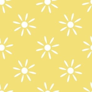 Summer suns on yellow background