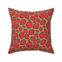 6" Hot Pink Strawberry Fruits Tossed Pattern