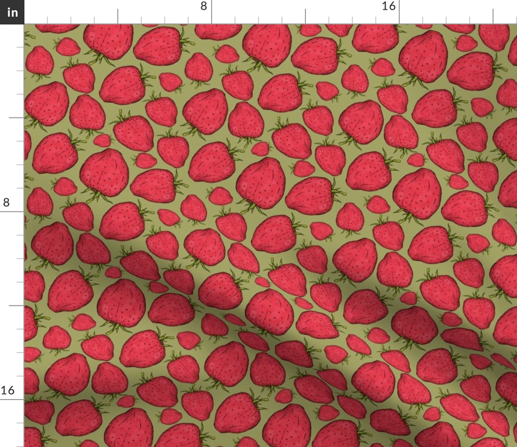 6" Hot Pink Strawberry Fruits Tossed Pattern