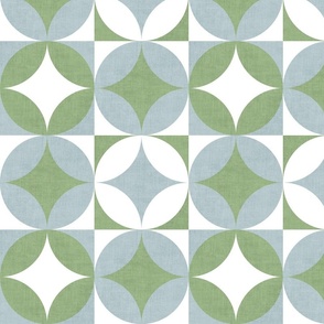 Mid Mod Geometric - soft blue and green 