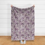 French Country Rose//lavender Mauve//large scale//Wallpaper//Home decor//fabric