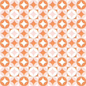 Mid Mod Geometric - textured pink and orange - small 