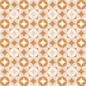 Mid Mod Geometric - muted pink and gold - small 