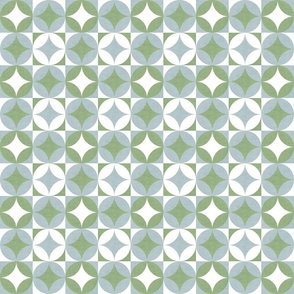 Mid Mod Geometric - soft blue and green - small 