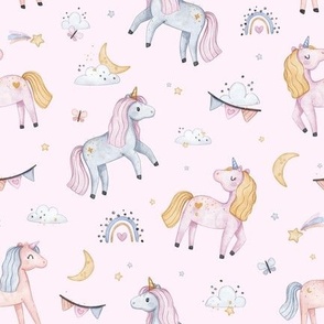 Enchanted Unicorns - SMALL - pink
