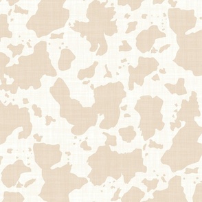 Cow Print in Beige on a Textured White Background
