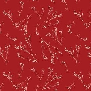 Elegant twigs red - 4x4in