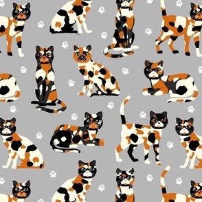 Calico Cats Gray