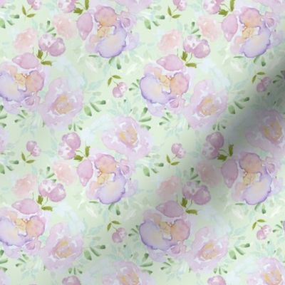 4" Lilac Roses in Light Minty Green