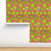 Painterly Green Apples // Coral 