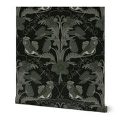 The Finch with Poppies-Ebony Wood-Gothic Green-Woodlands Palette
