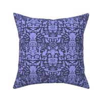 Halloween Damask V9 - Purple and Lilac Gothic Spooky Witch Hallow's Eve Dark Pumpkin Cats Moody Halloween - Small