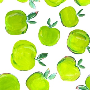 Painterly Green Apples  