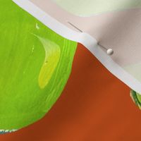 Painterly Green Apples // Burnt Orange 