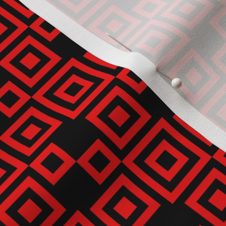 CCFN1 - Adventurous  Checked Checks in Red and Black - 2 inch repeat on fabric - 2 inch repeat on wallpaper