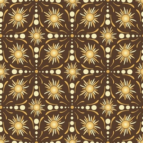Solar Universe - What a Wonderful World - Yellow, Brown - Nut Brown BG - Magical Meadow Collection