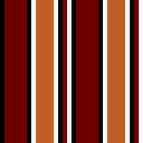 CCFN4  - Variegated Autumn Stripes in Rust - Gold - White - 4 inch repeat