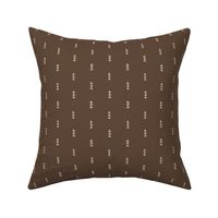 Small Scale Geometric Triangles as Painted Mountain Peaks Pattern in Brown and Khaki Tan