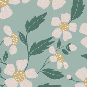 Sweet strawberry floral Mint//Large scale//Multidirectional