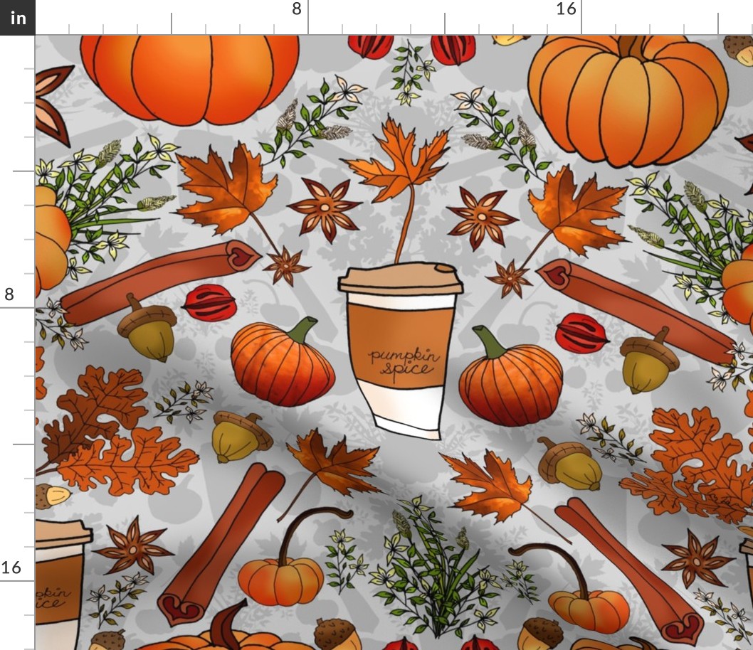 Pumpkin Spice and Everything Nice (Rainy Day Grey large scale) 