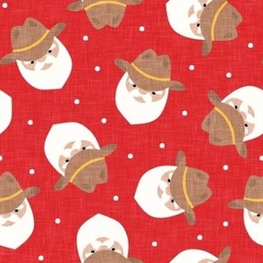 cowboy santa claus - red - LAD23
