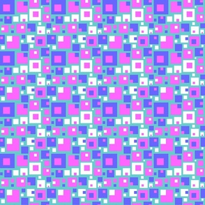 Vintage sports aquares seamless pattern - pink blue white and green