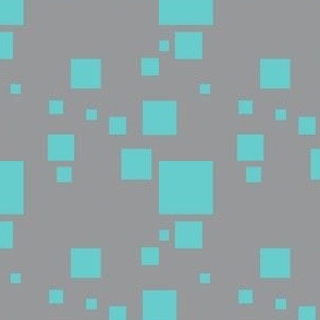 Vintage squares seamless repeat - coordinate pattern - green on grey background