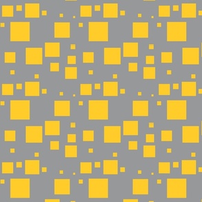 Vintage squares seamless pattern - coordinate - yellow on grey background