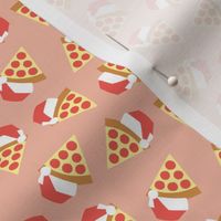 (small scale) Holiday Pizza - Santa hat pizza slice - Christmas - pink - LAD23