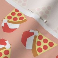 Holiday Pizza - Santa hat pizza slice - Christmas - pink - LAD23