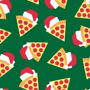 Holiday Pizza - Santa hat pizza slice - Christmas - Green - LAD23