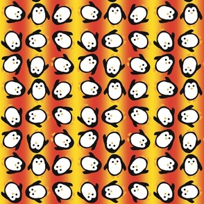 playful penguins - red and yellow