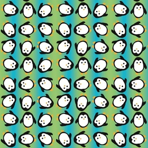 playful penguins - blue and green