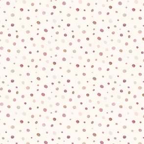 Mauve Pink Cream Brown Watercolour Dots