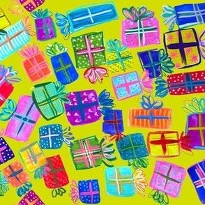 Colorful Present Piles //  Chartruese