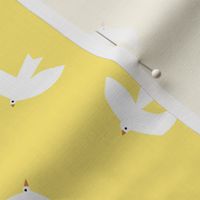 White birds on yellow  #FEEB79