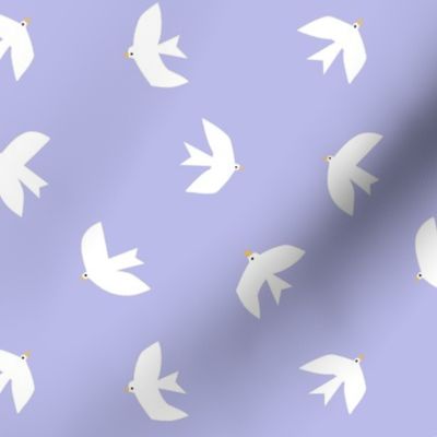 White birds on lavender #babbe4