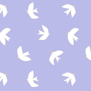 White birds on lavender #babbe4