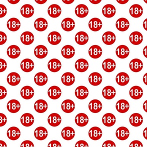 1 1/2 inch 18th Birthday  Red and White Polkadots