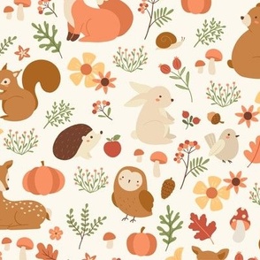 Cute Forest Animals in Fall