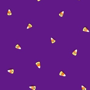 Cute Halloween Candy Corn in Tossed Purple Colorway