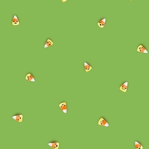 Cute Halloween Candy Corn in Tossed Slime Green Colorway