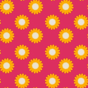 Groovy Daisy Days in Hot Pink and Yellow
