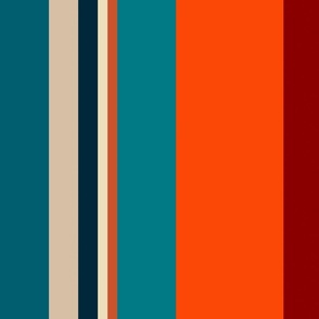 Southwest Stripes red to teal