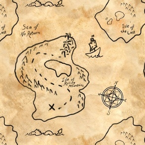 X marks the spot - hand-drawn treasure map
