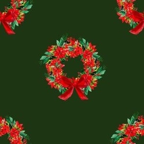 Evergreen Poinsettia Splendor, Poinsettia Wreath, Christmas Design, Small 6x6