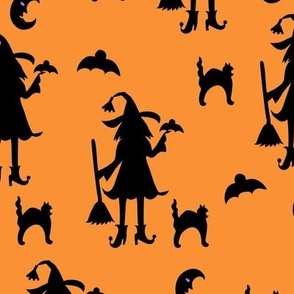 Bewitching Orange Black Directional Large 12"